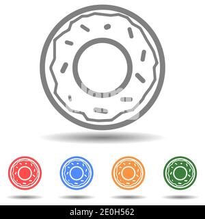 Doughnut vector icon isolated Stock Vector