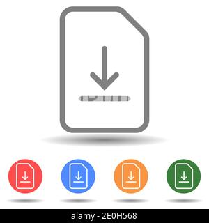 Download file vector icon in flat style Stock Vector