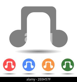 Eighth quaver note of music language vector icon Stock Vector