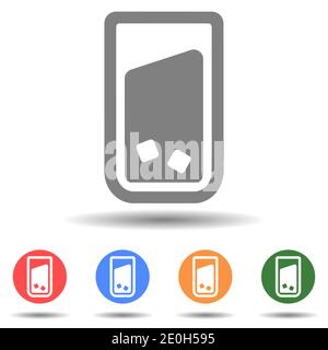 Glass of water with ice cubes vector icon Stock Vector
