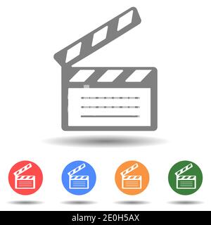 Film clap board vector icon Stock Vector
