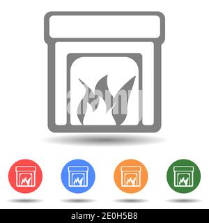 Fireplace vector icon in flat style Stock Vector