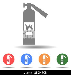 Fire extinguisher icon vector in simple style Stock Vector