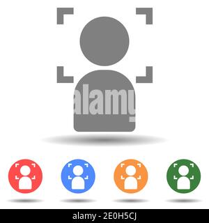 Face recognition, facial scan icon vector Stock Vector