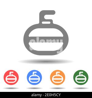 Simple curling icon, sports logo isolated Stock Vector