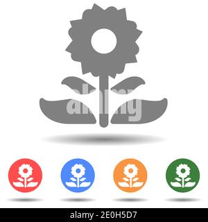 Cosmos flower icon vector in simple style Stock Vector