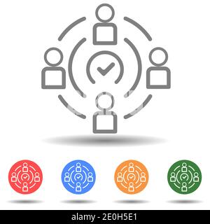 Teamwork group of people vector icon Stock Vector