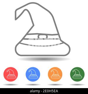 Halloween witch hat vector icon Stock Vector