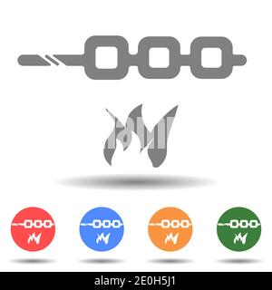 Kebab grill with fire sign vector icon Stock Vector