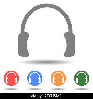 Headset icon vector in simple style Stock Vector
