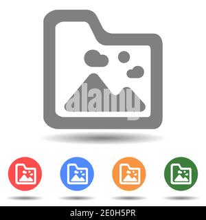Gallery sign, pictures symbol icon vector Stock Vector