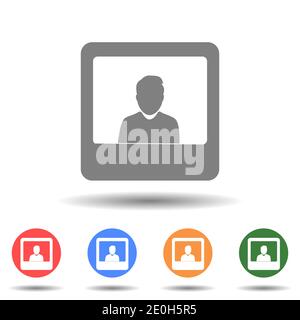 Passport photo, businessman avatar vector icon Stock Vector