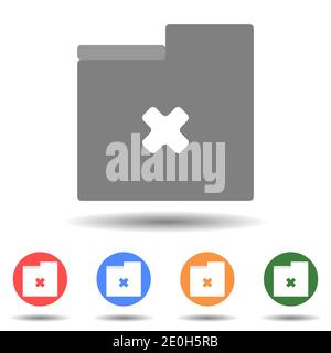 Folder file with an x sign icon vector Stock Vector