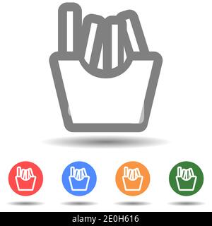 French fries linear vector icon Stock Vector