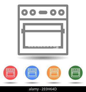 Kitchen stove vector icon isolated Stock Vector