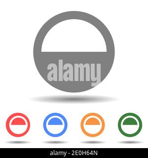 Half empty round shape vector icon Stock Vector