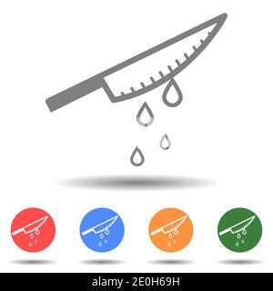 Steel knife with blood icon vector Stock Vector