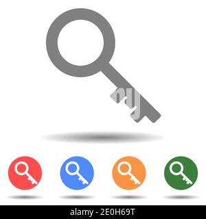 Old door key vector icon, lock sign Stock Vector