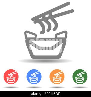Chinese noodle vector icon in simple style Stock Vector