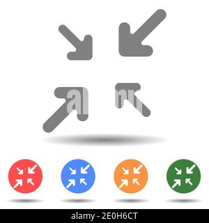 Minimize arrow vector icon in simple style Stock Vector