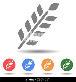 Wheat spike vector icon isolated Stock Vector