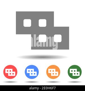 Tetris piece icon vector in simple style Stock Vector