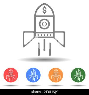 Business startup rocketship launching vector Stock Vector