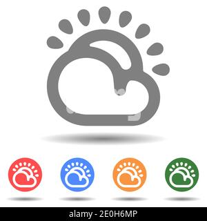Daylight sun and cloud icon vector Stock Vector