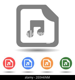 Music note file folder icon vector Stock Vector