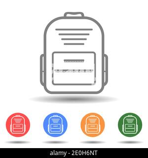 School backpack vector icon Stock Vector