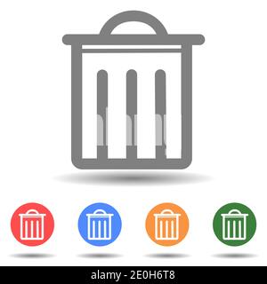 Trash bin vector icon in simple style Stock Vector