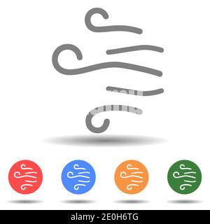 Wind icon vector in flat style Stock Vector
