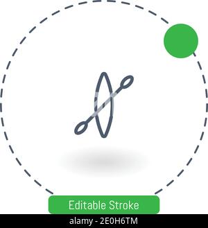 kayak vector icon editable stroke outline icons for web and mobile Stock Vector