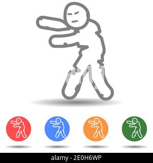 Zombie walking linear vector icon Stock Vector