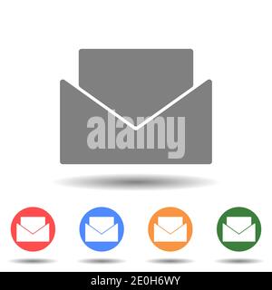 Opened envelope with letter inside vector icon Stock Vector