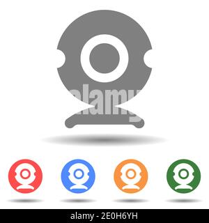 Webcam icon vector, web video chat symbol Stock Vector