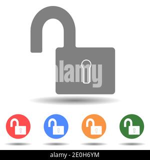 Unlocked lock no security icon vector Stock Vector