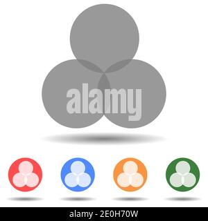 Three overlapping circles, simple business concept logo Stock Vector