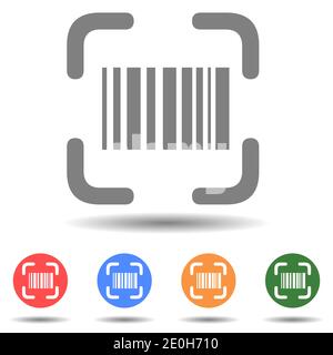 Barcode scan vector icon in flat style Stock Vector