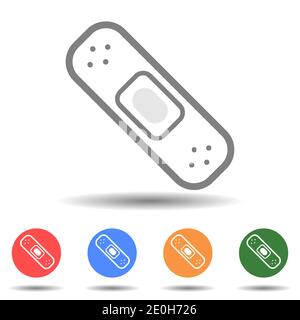 Adhesive bandage medical plaster vector icon Stock Vector