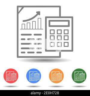 Budget planning document with calculator Stock Vector