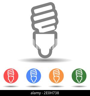 Compact fluorescent lamp, energy saving light lamp vector icon Stock Vector