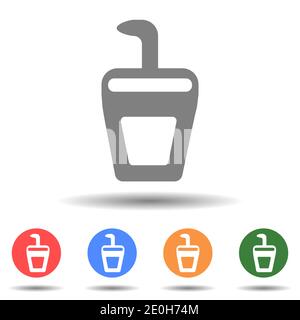 Plastic cocktail drink cup vector isolated Stock Vector