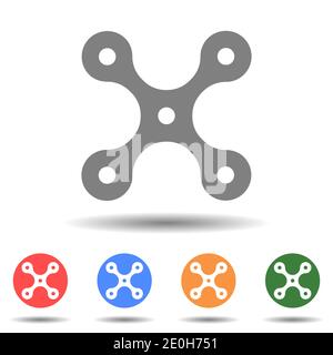 Five connecting dots vector icon Stock Vector