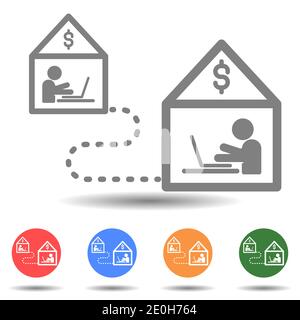Work from home vector icon in simple style Stock Vector