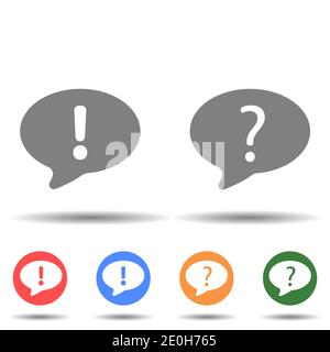 Dialogue exclamation and question icon vector Stock Vector