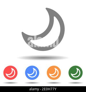 Crescent half-moon icon vector isolated Stock Vector