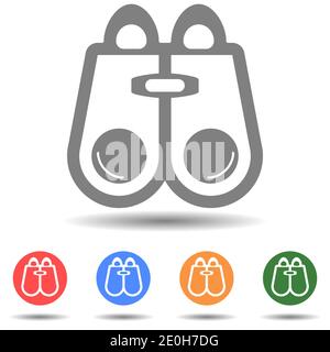 Binocular vector icon in simple style Stock Vector