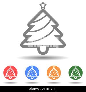 Christmas tree icon vector in simple style Stock Vector