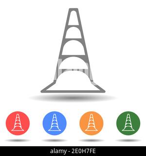Traffic cone, equipment for road safety vector icon Stock Vector